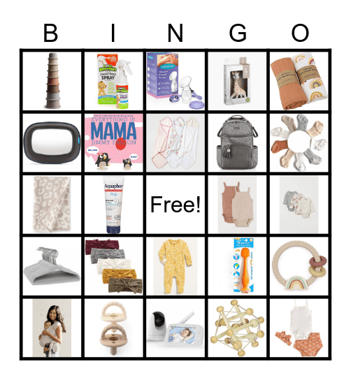 BABY GIRL BOWMAN Bingo Card