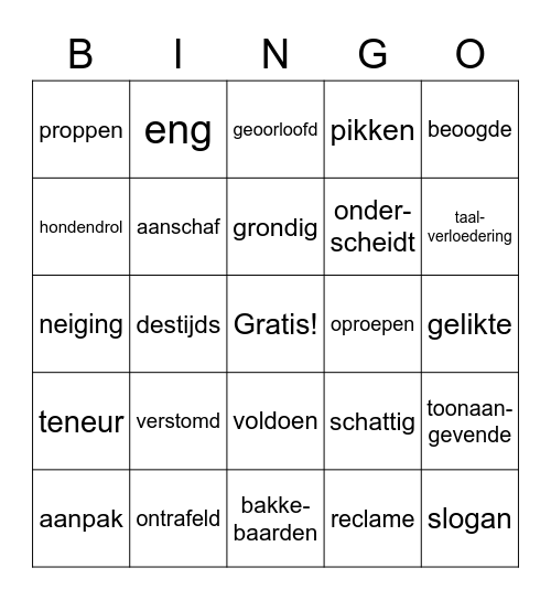 NON H5 tekst 1: Goede reclame onderdrijft Bingo Card