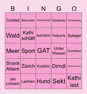 Kathis-Geburtstags-Bingo Card