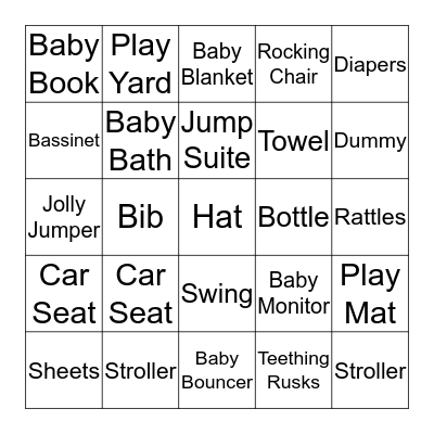 Baby Bingo Card