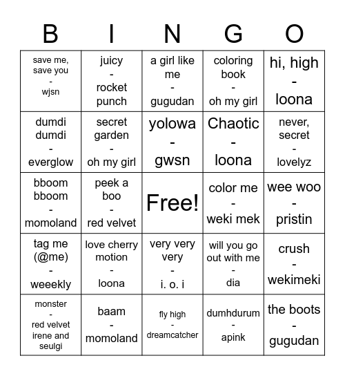 @prinzehendery Bingo Card