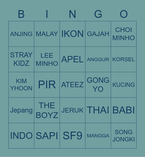 TBZKEBEAN GANTENG! Bingo Card