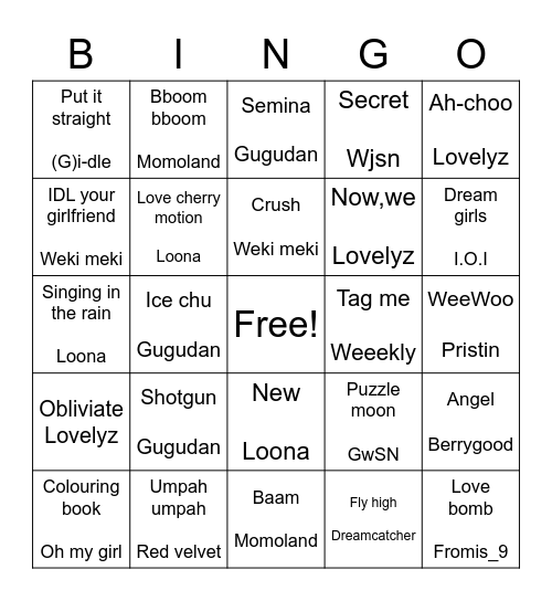 One_lovely98 Bingo Card