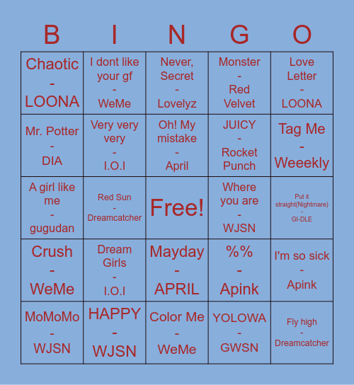 @walklikeapengu Bingo Card