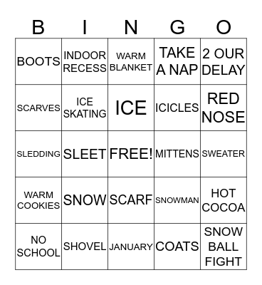 WINTER  Bingo Card