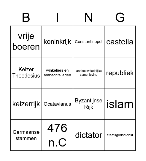 Imperium Romanum D Bingo Card