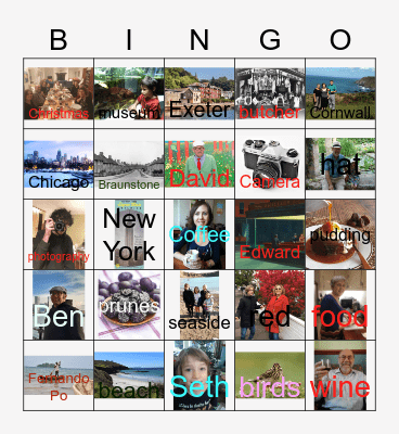 Mick's 80th birthday Bingo Card