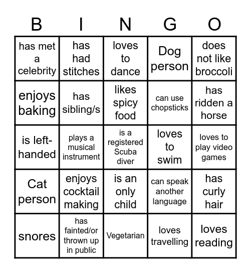 Cancer cohort bingo Card