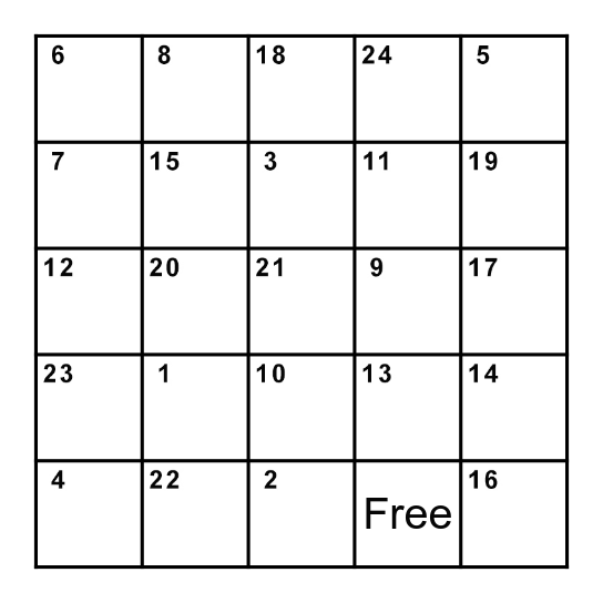 T R I N G O ! Bingo Card