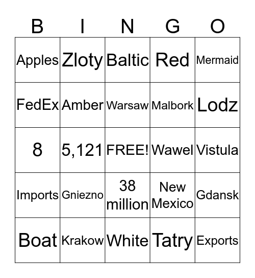 Poland Bingo Card