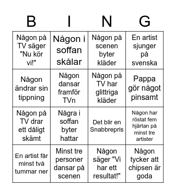 Mammis och Pappis Ultramellobingo++! Bingo Card