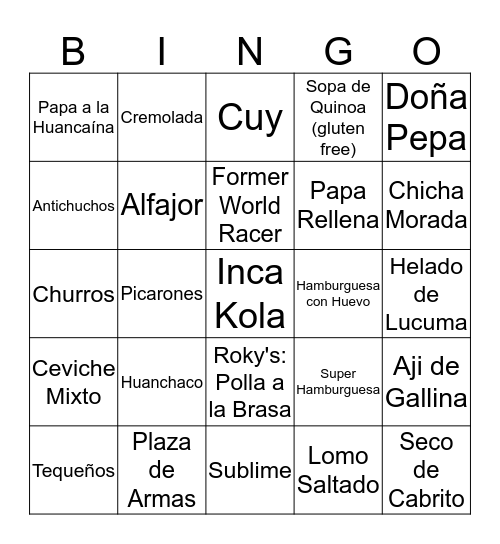 P-Squad: We're No. 1! Trujillo, Peru Bingo Card