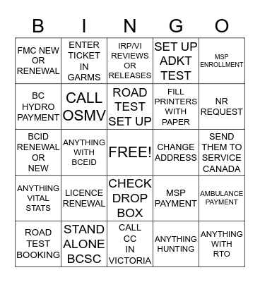 FEBRUARY BINGO CARD Bingo Card