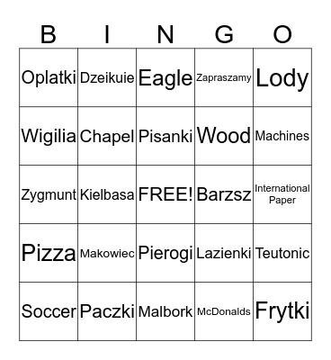 Poland Bingo Card