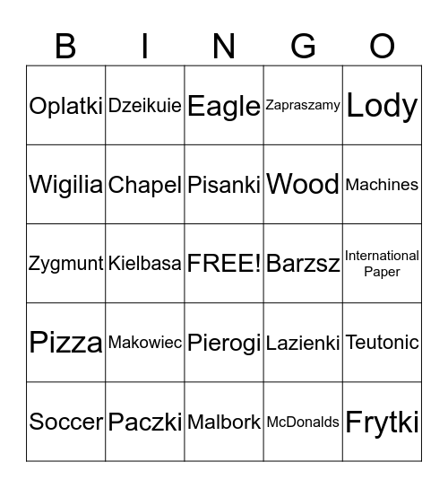 Poland Bingo Card