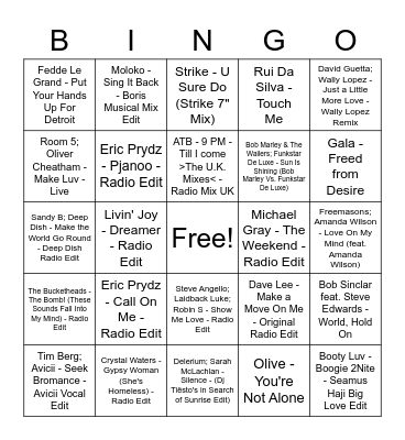 IBIZA/FLOORFILLERS Bingo Card