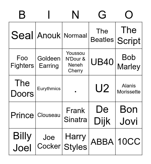 TOB2000 Bingo Card