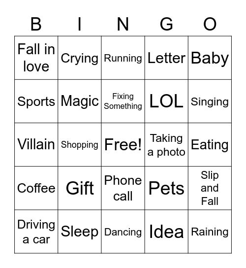 Movie NightLOL Bingo Card