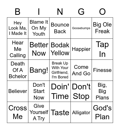 THACHER SCHOOL MUSIC BINGO! Bingo Card