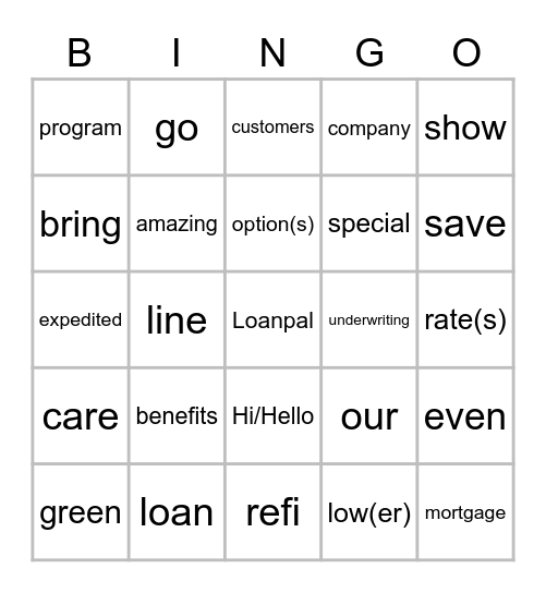 Saver/GGR Bingo Card