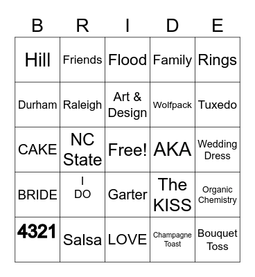 Here Come The Hills Bingo Card