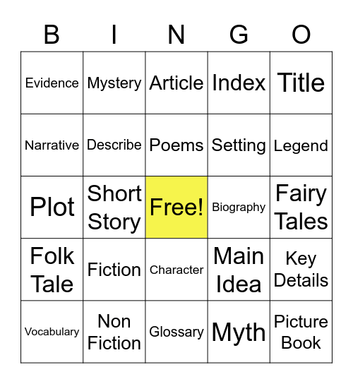 Reading and Story Elements-Reading Week MKES Bingo Card