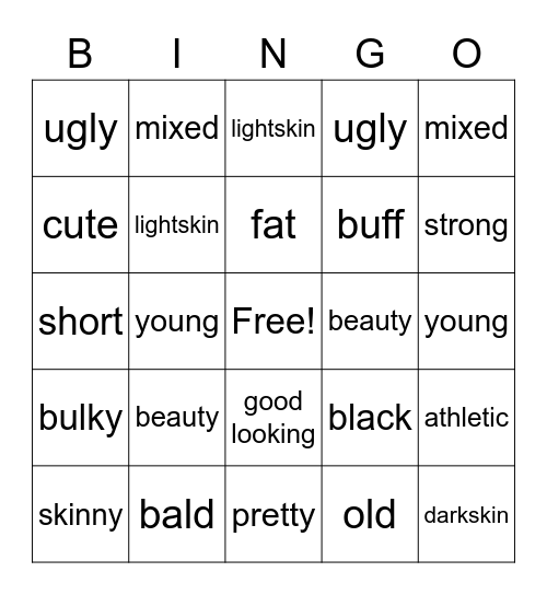 janyas bingo Card