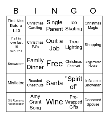 Hallmark Christmas Bingo 2 Bingo Card
