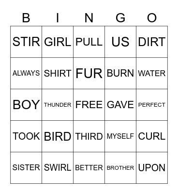 PHONICS AND SPELLING Bingo Card