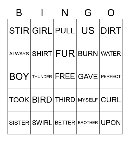 PHONICS AND SPELLING Bingo Card