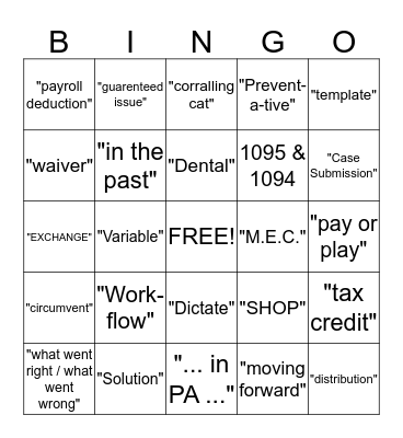 Meeting Bingo Card