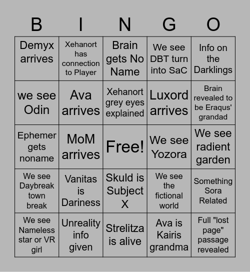 Final UX Story Update Bingo Card