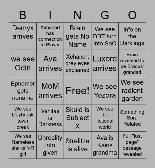 Final UX Story Update Bingo Card