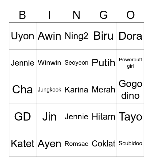 SD00SEOYEON Bingo Card