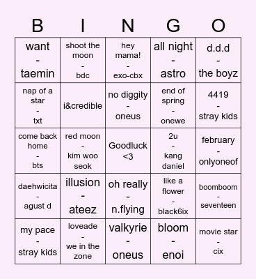 goodluck! Bingo Card