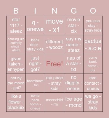 @seeliejeong Bingo Card