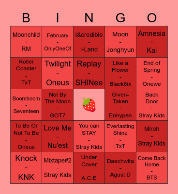 @ftw_twice Bingo Card