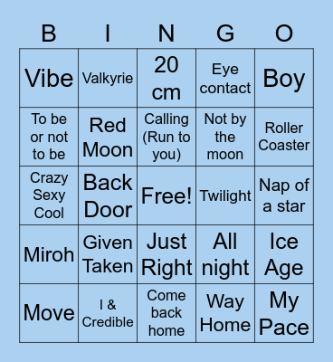 @Alenah_Kim Bingo Card