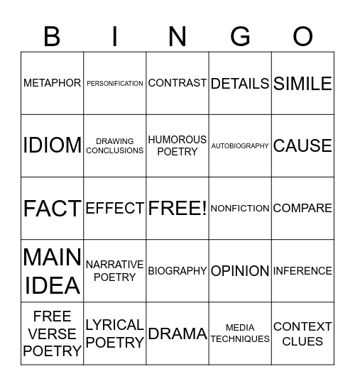 4TH ACADEMIC VOCABULARY 2 Bingo Card