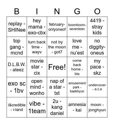 @dohminationera Bingo Card