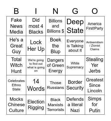 Conference of Windigos Bingo Card
