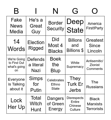 Conference of Windigos Bingo Card