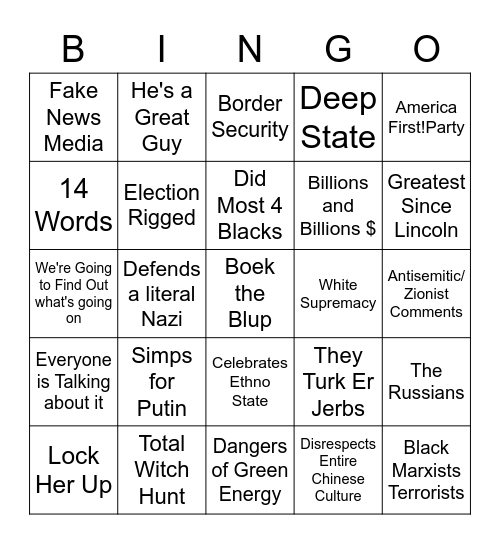 Conference of Windigos Bingo Card