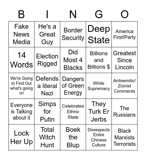 Conference of Windigos Bingo Card