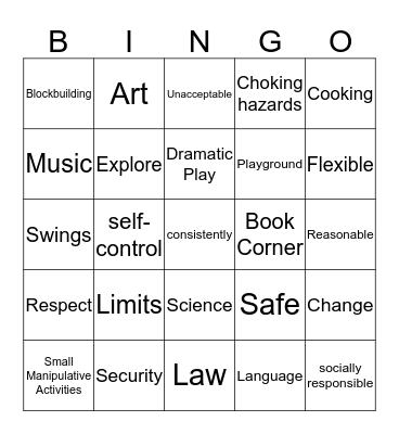 Establishing Classroom Limits Bingo Card