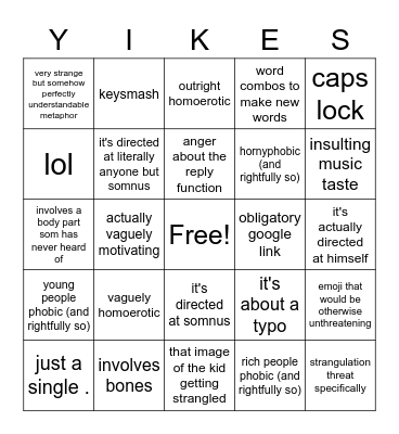 archer threat/insult bingo Card