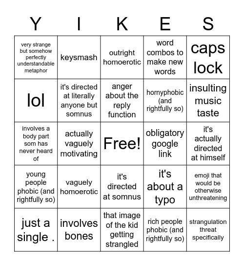 archer threat/insult bingo Card