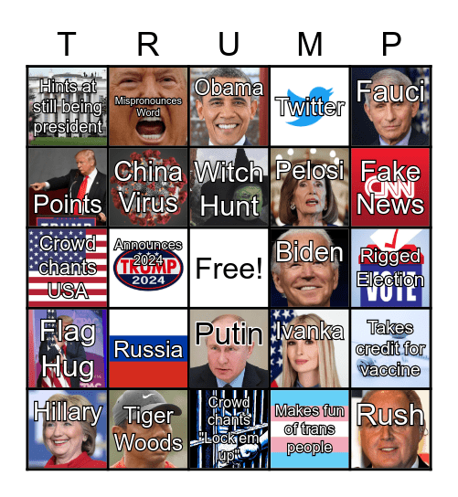 Trump CPAC Bingo Card