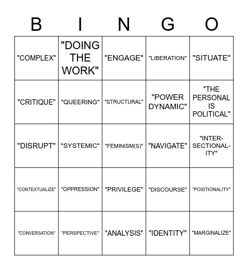 WMST UGA PHRASES Bingo Card
