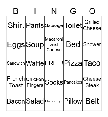 Functional Vocabulary! Bingo Card